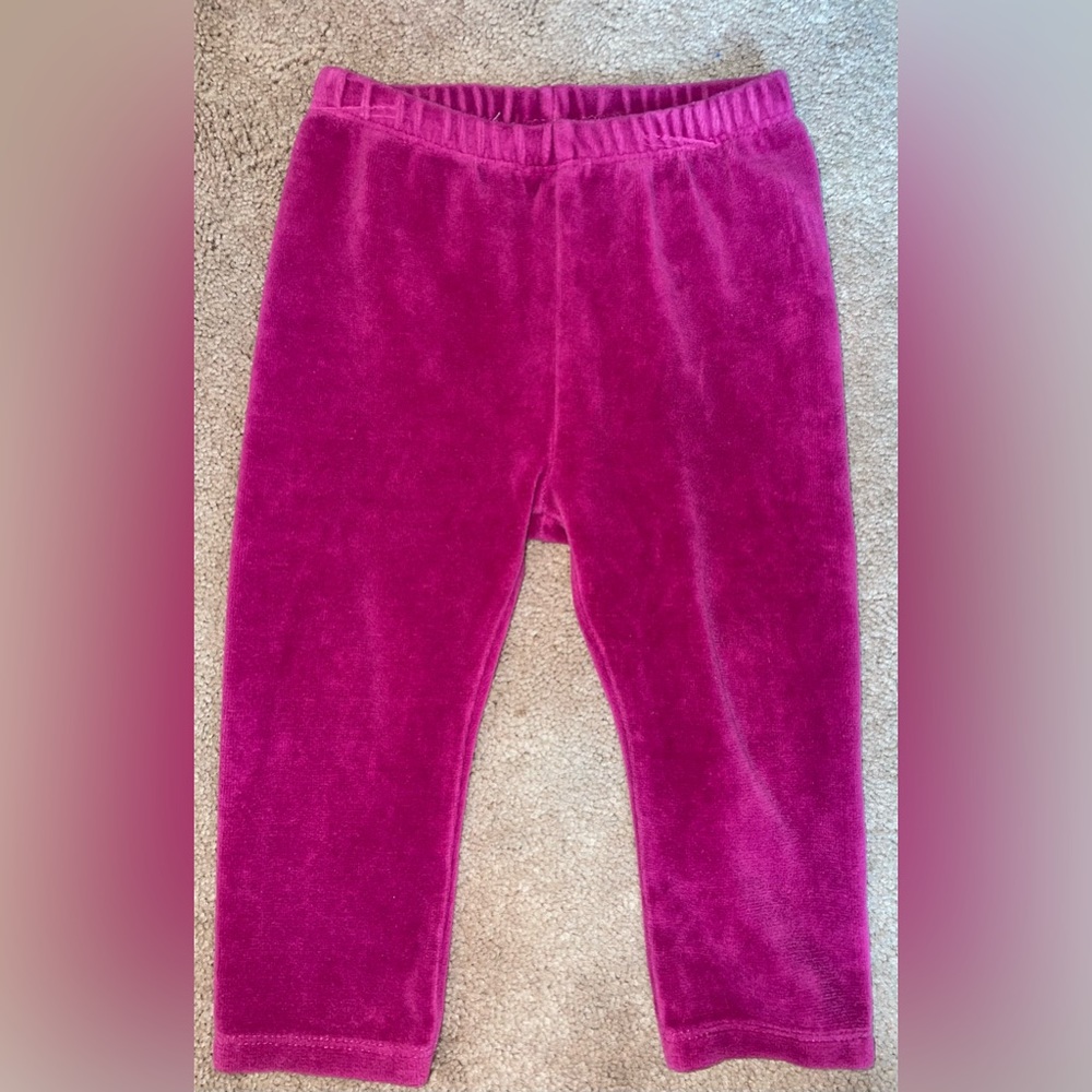 Pink velvety leggings size 12 month